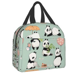 PrelerDIY Panda Lunch Box - Insulated Lunch Bags for Women/Men Little Panda Collection Reusable Lunch Tote Bags, Perfect for Office/Camping/Hiking/Picnic/Beach/Travel