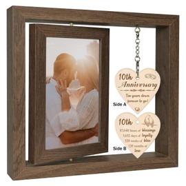 EYITUPC 10 Year Anniversary Picture Frame Gifts for Wife, 10th Wedding Anniversary Frame for Her Couples, Display Two 4x6 Inch | EYITUPC
