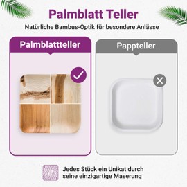 Waipur Organic Palm Leaf Plates - Rectangular Plates in Five Sizes - Premium Disposable and Compostable Tableware - Environmentally-Friendly Party Tableware