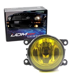 iJDMTOY One Selective Yellow Lens Halogen Fog Lamp Replacement Compatible With Acura Honda Ford Nissan Subaru, w/ (1) 55W H11 Halogen Bulb, LH or RH