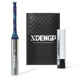 XDENGP Broca de compresión en espiral para CNC, diámetro de corte de 1/8 pulgadas y longitud de corte de 3/4 pulgadas vástago de 1/4 pulgadas con fresado de extremo de carburo recubierto NACO para tallar grabado ranurado