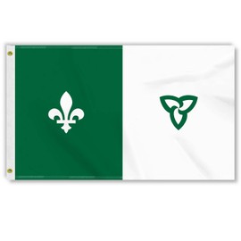 3×5 FT Franco-Ontario Flag, Large 100D Canada Franco-Ontariens Outdoor Banner,Canadian Ontarian Doube Side Printing Decor For Patio Garden With Brass Gromment