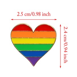 ONLYKXY 5pcs Brooch Pins Rainbow Lapel Pin Collar Pin Clips Pride Pin Brooch Badge Buttons Heart-Shaped Rainbow Brooch Cute Enamel Pin for Backpacks Hats Clothes Bags Decoration Jewelry brooches Gift