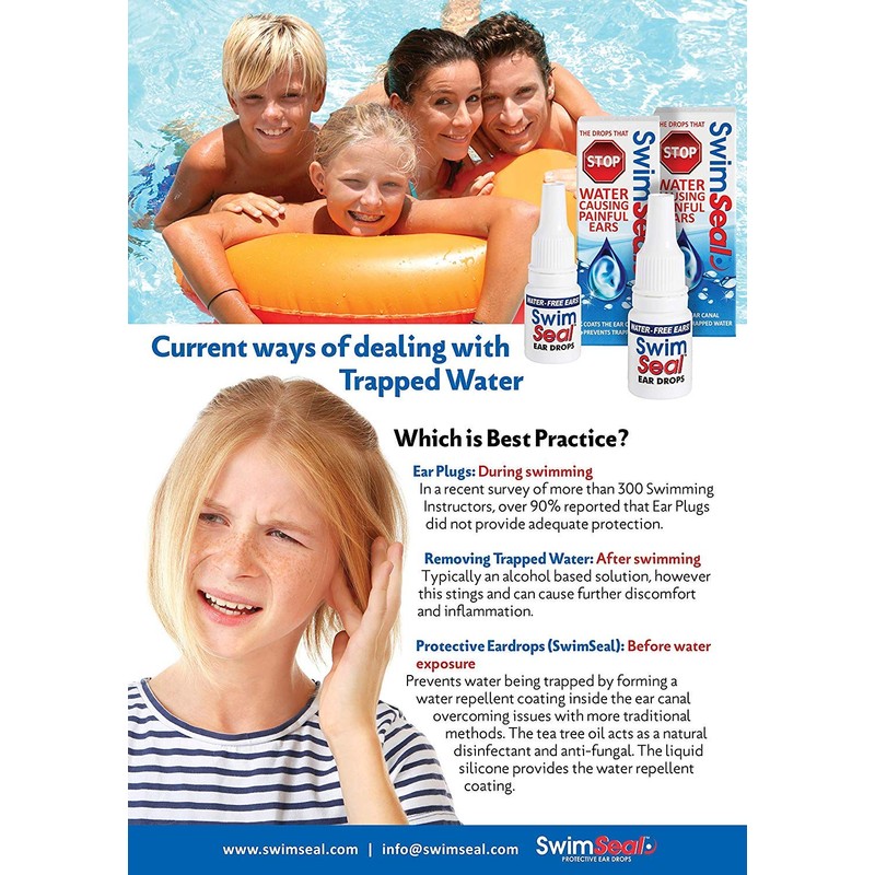 SwimSeal Twin-Pack All Natural Protective & Ear Clearing Drops for