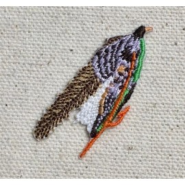 Wholesale Applique L - 3" Fly Fishing Lure Purple/Brown Angling Iron on Applique/Embro