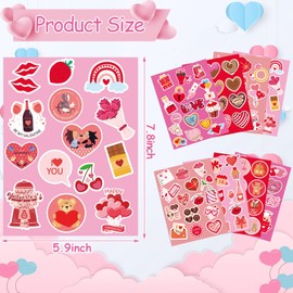 SEPGLITTER Valentines Day Stickers, 40 Sheets Heart Stickers Classroom Valentines Stickers for Kids Boys Girls Envelopes Water Bottle Crafts Scrapbook Sticker Decor Party Goodie Gifts Bags Decoration