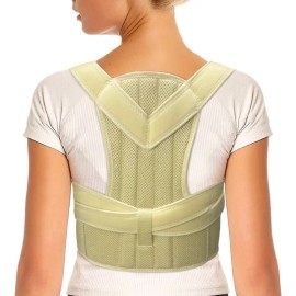 Corrector De Postura Espalda Para Hombre Y Mujer Ajustable Color Beige Talla Xg - Producto Original de Alta Calidad, 