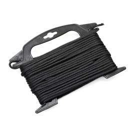 Anchoring Nylon Rope (Solid Black w/Winder, 75 Feet)