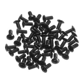 MECCANIXITY 50pcs M3 Electric Guitar Screws Bass Pickguard Screw Scratch Plate Mounting Screw for SQ Guitar, Black