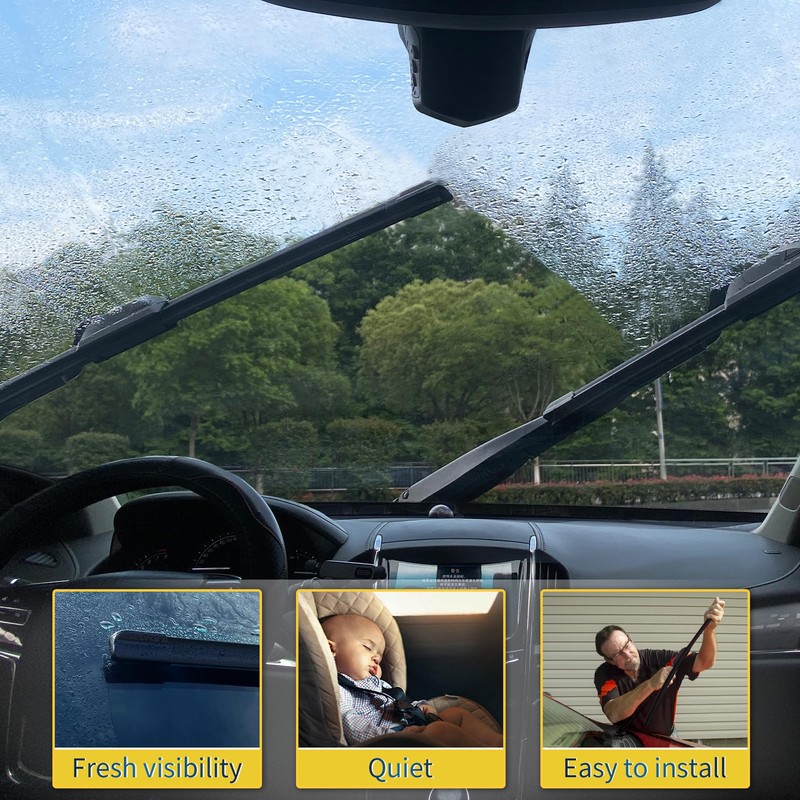 JINGOU 28" + 17" Front Windshield Wiper Blades Compatible with
