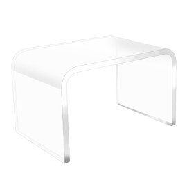 Jusalpha Heavy Duty Acrylic Shower Stool, Clear Acrylic Stands for Display 2/5" Thickness Stand 200 lbs Capacity, Display Riser, Footstool, Shower Stool for Shaving Legs,Riser019 (10 Inch)