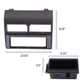 ALLGOOD Car Stereo Radio Dash Bezel Kit Mount Trim, Compatible with Chevy/GMC Crew Cab Dually 1992-1994, Dash Cover Cap Wire Harness, Grey