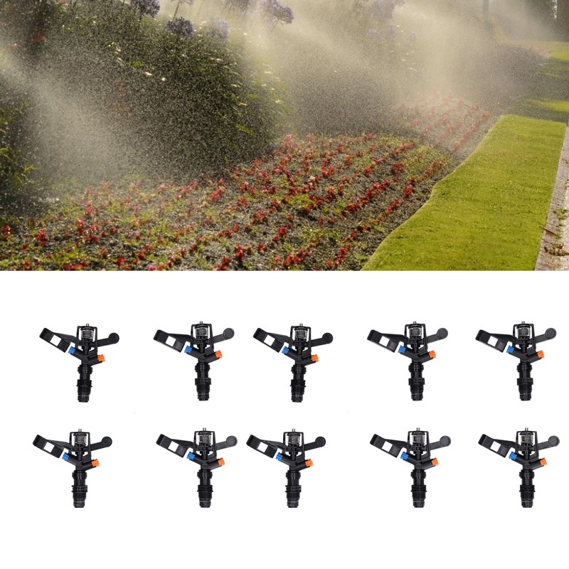 10PCS G1/2 Male Thread Rocking Arm Sprinkler 360° Rotating Lawn