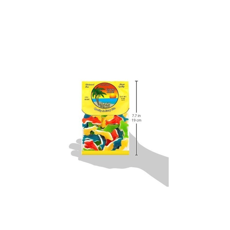 Island Snacks Gummy Sharks, 8 Ounce, 6 Count