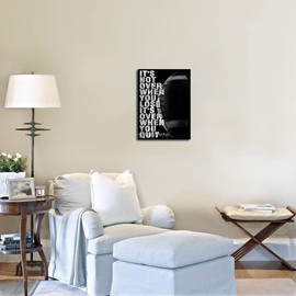 Basketball Quotes It's Not Over When You Lose It's Over When You Quit Inspirational Canvas Wall Art Framed for Office Kids Boys Room Home Decor-12 x16 in