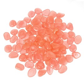 PATIKIL Glowing Stones, 300 Pcs Glow in the Dark Rocks for Indoor Outdoor Fish Tank Decorations Garden Yard Landscaping Gifts for Friends, Orange Red