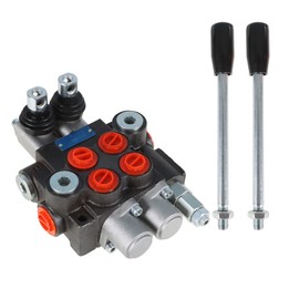 waltyotur 2 Spool 11 GPM Hydraulic Directional Control Valve, SAE Ports, 3625 PSI Double Acting Valve for Small Tractors, Loaders