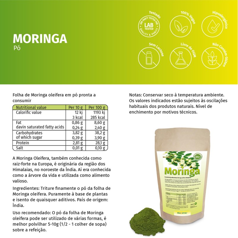 Moringa Oleifera Powder Vegan Daily Diet (250 g (Pack of