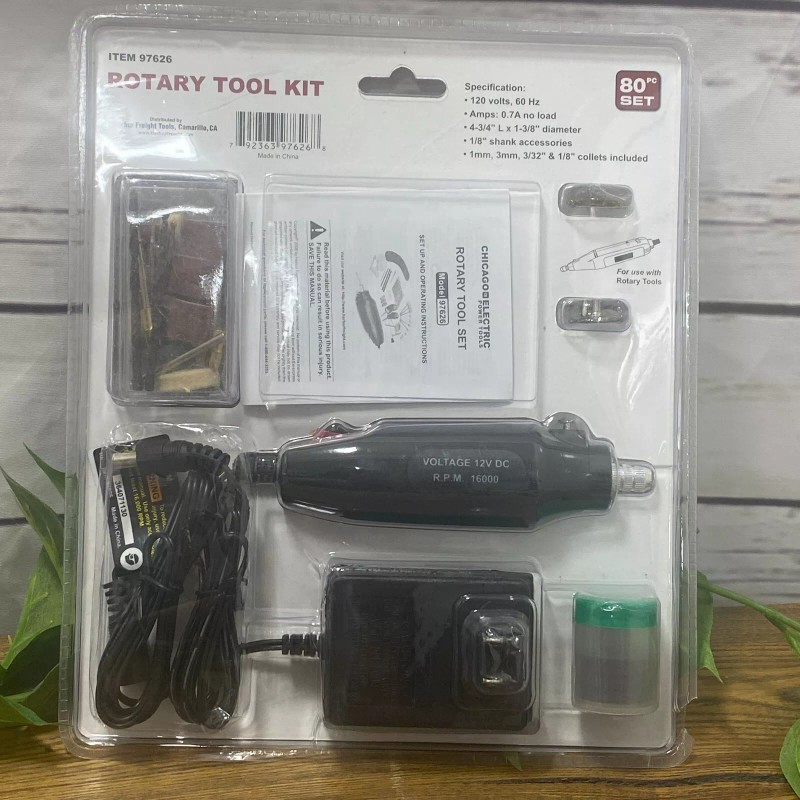 Chicago Electric Rotary Tool Kit Cutting Grinding Polishing Sharpening Drilling