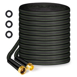 Garden Hose 75ft Flexible Water Hose Non-Expandable High Pressure Kink-Free Leakproof Durable Portable Lightweight Outdoor Yard Lawn Black Fabric Watering Hose with 3/4" Aluminum Fittings