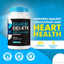 (3 Pack) Gluco Delete – Original GlucoDelete Formula with Premium Ingredients to Help Support Daily Energy, Circulatory Balance & Healthy Levels | Just 2 Easy-to-Swallow Pills a Day (180 Capsules)