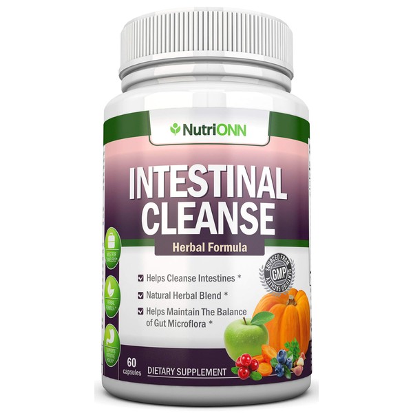 Intestinal Cleanse - All Natural Herbal Detox Formula - Full 10-Day Detox Program - Wormwood, Cranberry, Paul D'Arco, Goldenseal, Garlic, Black Walnut Hull, Echinacea and 10 Other Natural Ingredients