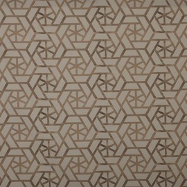 Kt KILOtela - Digital Printed Canvas Fabric, Half Panama Organic Cotton, Decoration, Upholstery, Cushions, Tablecloths, 100 cm Length x 280 cm Wide, Geometric, Topiary, Brown - 1 m