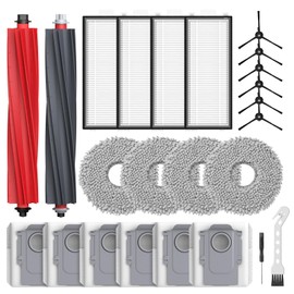 isinlive 24 St??ck Qrevo Master Zubeh?r kompatibel mit Roborock Qrevo Master/Qrevo Slim Rboter-Staubsauger, 2 Rollenb??rste, 4 HEPA-Filter, 6 Staubbeutel, 4 Wischt??cher, 6 Seitenb??rsten