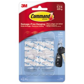 Command Strips 17006CLR Clear Mini Command Hooks 6 Count