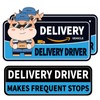 Delivery Driver Magnet for Car, Reflective Caution Frequent Stops Car