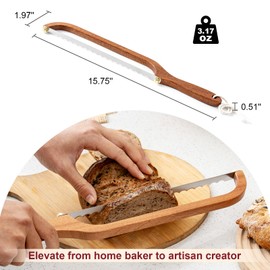 Sourdough Bread Knife for Homemade Bread, Wooden Bread Bow Slicer, Bread Cutter for Homemade Bread, Sourdough Bread Saw for Even Slicing, Bread Knofe