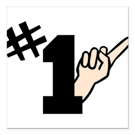 CafePress #1 Square Car Magnet 3 X 3 Square Car Magnet, Magnetic Bumper Display