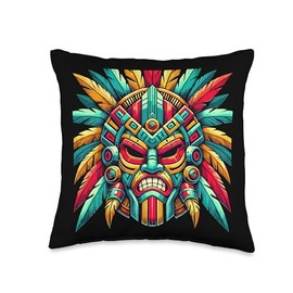 Penachos Aztecas Mexico Aztec Warrior Costume Men Mexican Throw Pillow