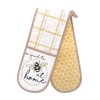 Double Oven Gloves Heat Resistant Cotton Kitchen Padded Mitts for