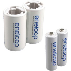 PANASONIC Eneloop  2 AA Batteries with 2 D-Size Spacers