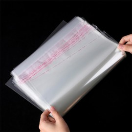 Zydiwo Pack of 200 Transparent Cellophane Bags Sticker Bag Small Plastic Bag OPP for Confetti Jewellery Gift Doll (13 x 24 cm)