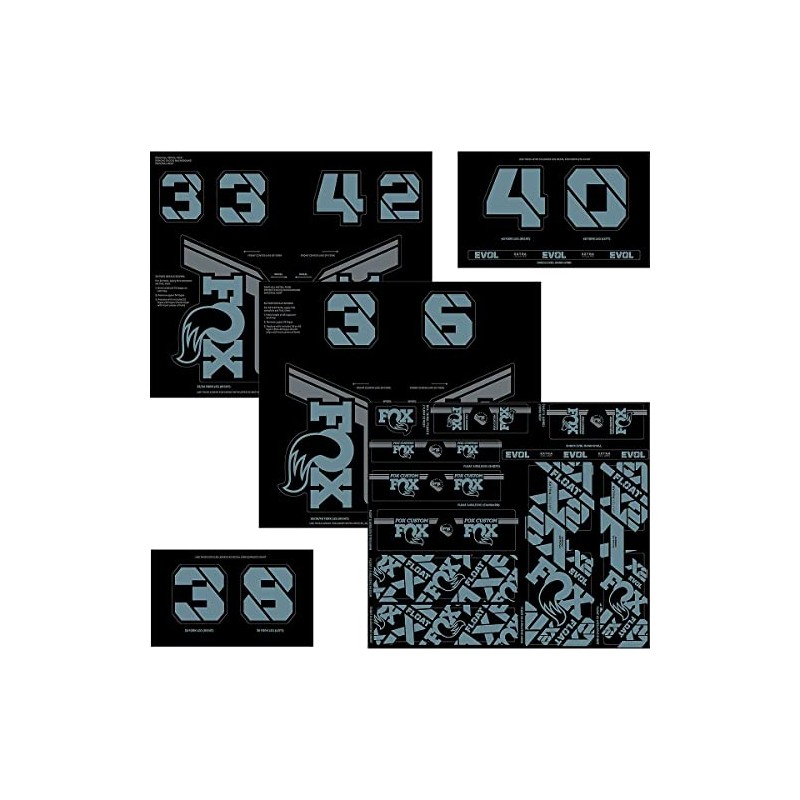 Fox Racing Shox Fork & Shock Sticker Set, Storm Blue,