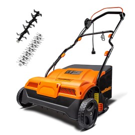 LawnMaster GVB1316 Electric 16” 13 Amp Dethatcher and Scarifier with 12 Gallon Collection Bag