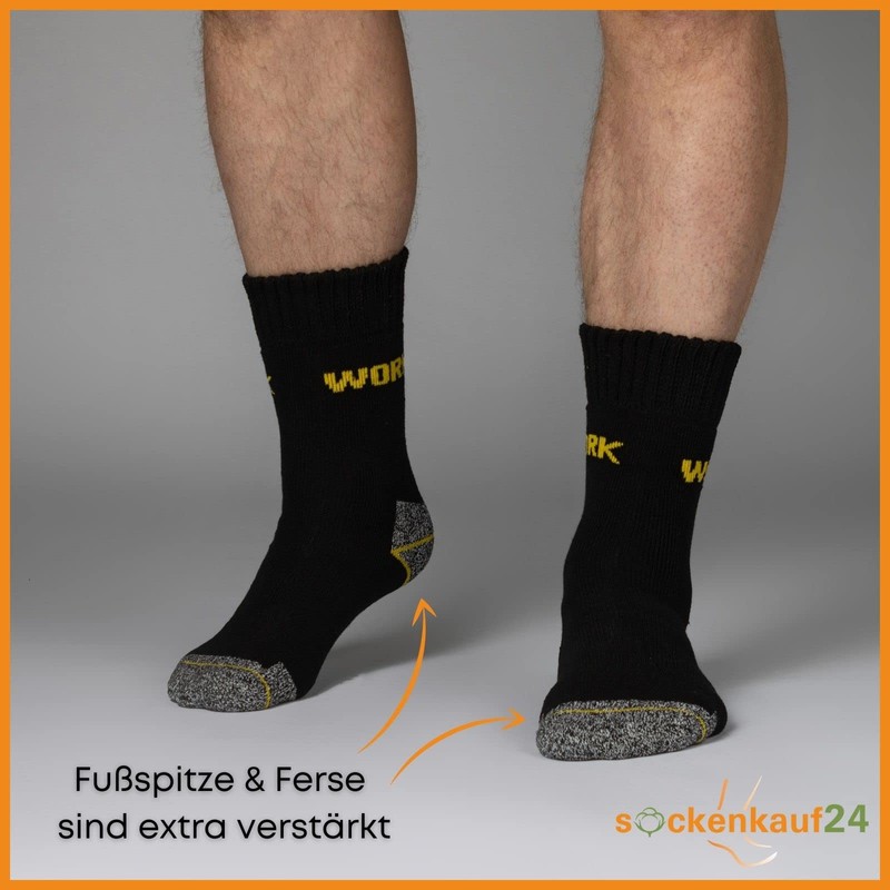 Sockenkauf24 10 Pairs Thermal Work Socks Inner Terry Towelling Men's