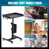 POARMEEY Premium Iron Tattoo Tray on Wheels Trolley Adjustable Height,