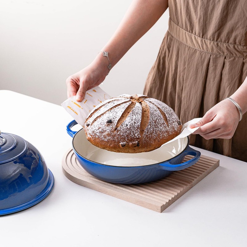 Blue Enamel Cast Iron Bread Pan - Healthy & Safe,