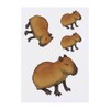 4 x 'Sleepy Capybara' Temporary Tattoos - Water Resistant, Skin-Safe,