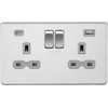 13A 2G SP Switched Socket with Dual USB A+C (5V
