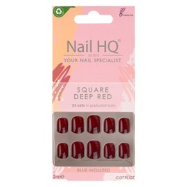 Nail HQ Square Deep Red Nails