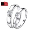 2 Anillos Promesa Plata Fina 925 Corazon Parejas Compromiso