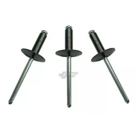 J J Motorsports Large Head FLAT Black Rivets Pop Rivet 250 ct. 3/16" Racing Fastener UMP IMCA
