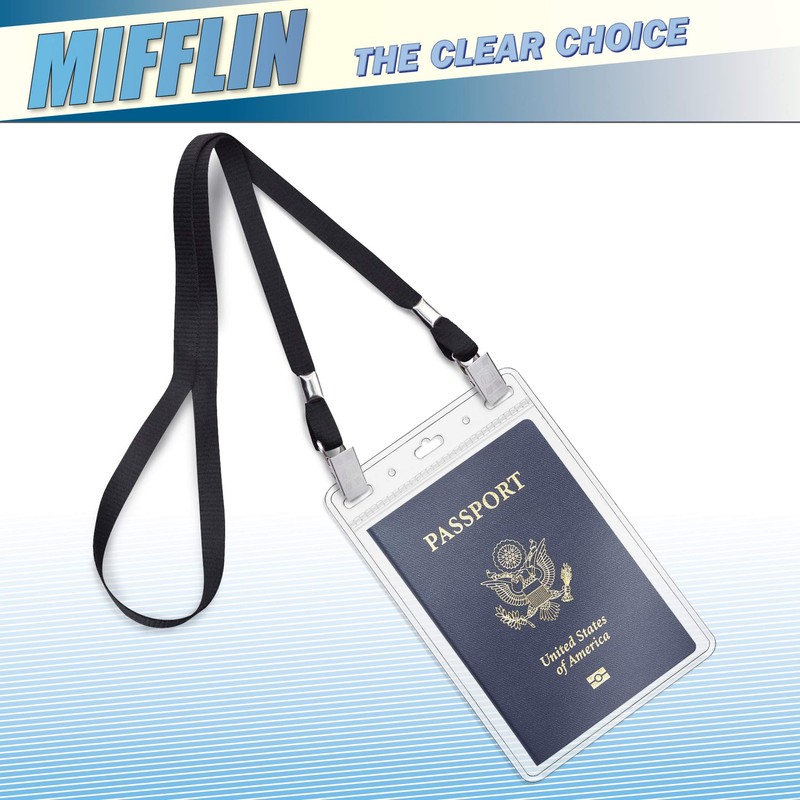 Mifflin Passport & Card Holders (Clear, 102x152 mm, 50 Pack),