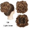 REOU Short Mess Curly Dish Bun Hair Extension Scrunchy Bun
