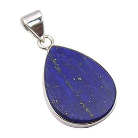 SilverStarJewel Solid Sterling Silver Lapis Lazuli Pendant 3cm Latest Style, Metal Gemstone, Lapis Lazuli