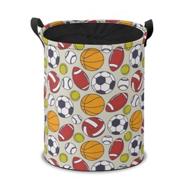 Storage Basket Foldable Laundry Basket Basketball Tennis Volleyball Lightweight with Handles Hamper Toy Storage for Laundry Room Livingroom Bedroom Bathroom